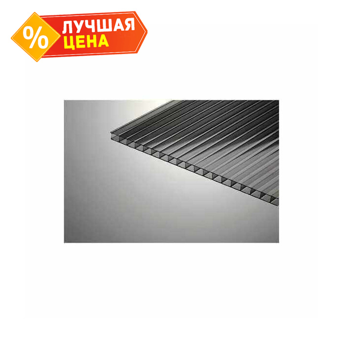 Сотовый поликарбонат 4 мм КОЛИБРИ серый 2100х12000 мм