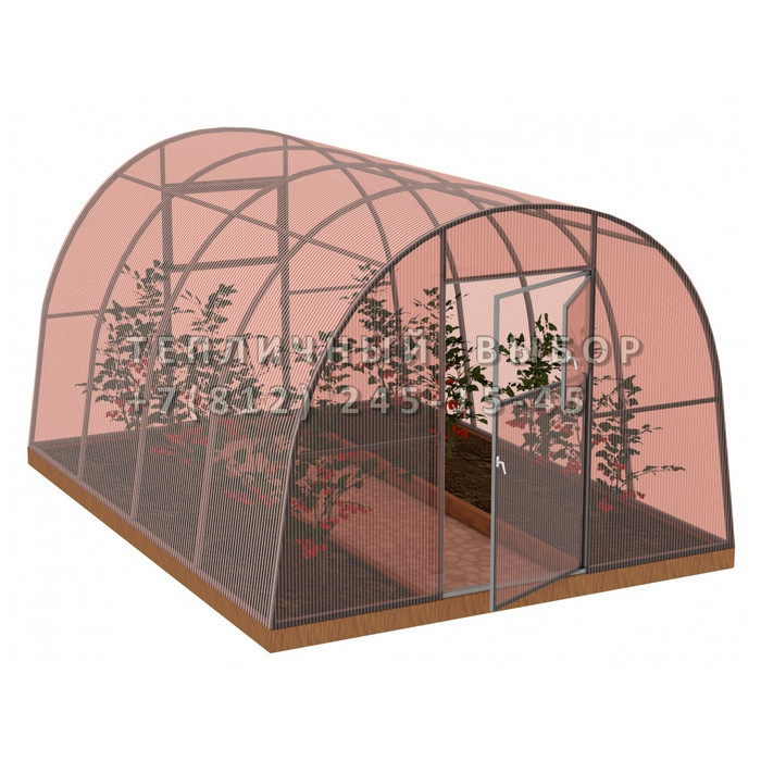 Теплица из поликарбоната-фито Арочная 2,5х4 h=2 м профиль 20х20 мм