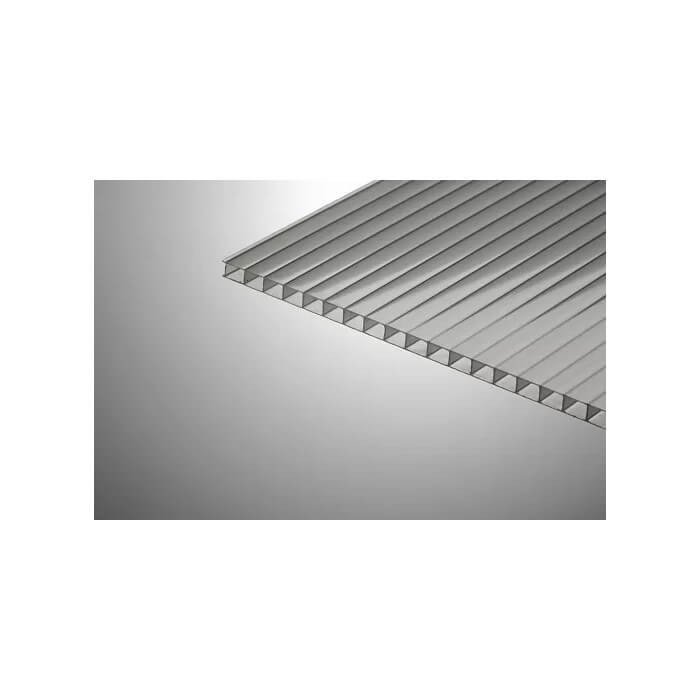 Сотовый поликарбонат 10 мм ПОЛИГАЛЬ ПРАКТИЧНЫЙ серебро 2100х12000 мм